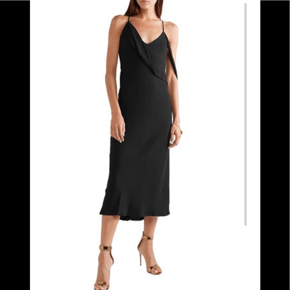 NWTMichelle Mason Openback Draped Crepe Midi Dress - Picture 3 of 5